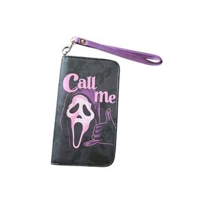Scream Horror Ghost Face Call Me Themed Wallet with Strap